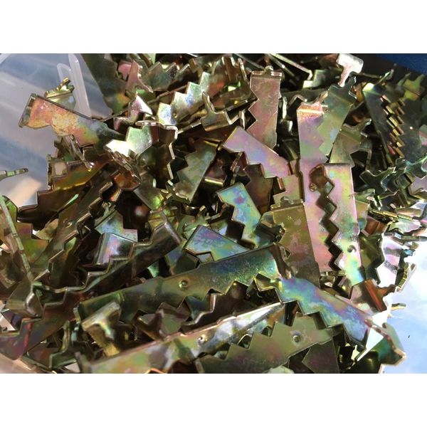 Nail-less 2" Brass Sawtooth Picture Frame Hangers - 100/pkg