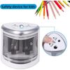 tenwin Electric Pencil Sharpener for Colored Pencils, Battery Operated Silver