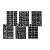 Set di 6 stencil per tatuaggi, 130 stencil F6