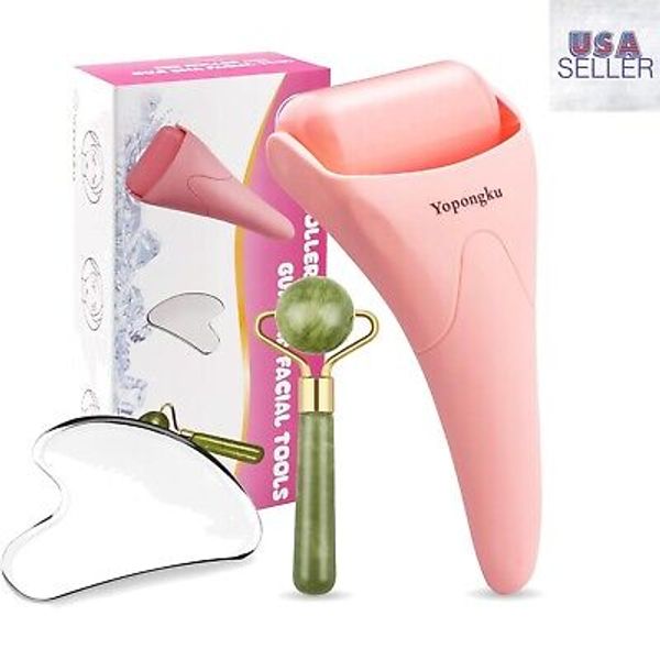 Luxurious Gua Sha & Ice Roller Massager Set for Revitalizing Facial Skin Care