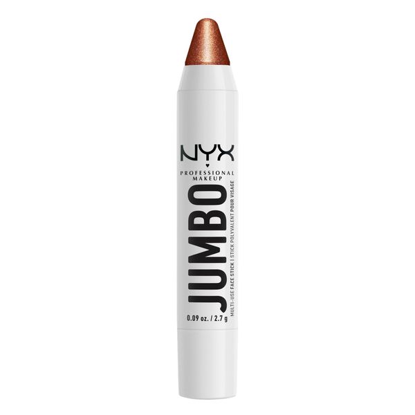 NYX Professional Makeup Schimmernder Highlighter Stift für das Gesicht, Für individuelle Looks und intensive Farbe, mit pflegenden Ölen, Jumbo Highlighting Stick, Farbe: Flan, 1 Stück