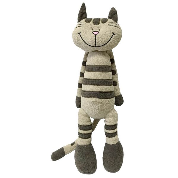 Snuggle Stuffs Plush Sitting Taupe Striped Calico Cat, 15"