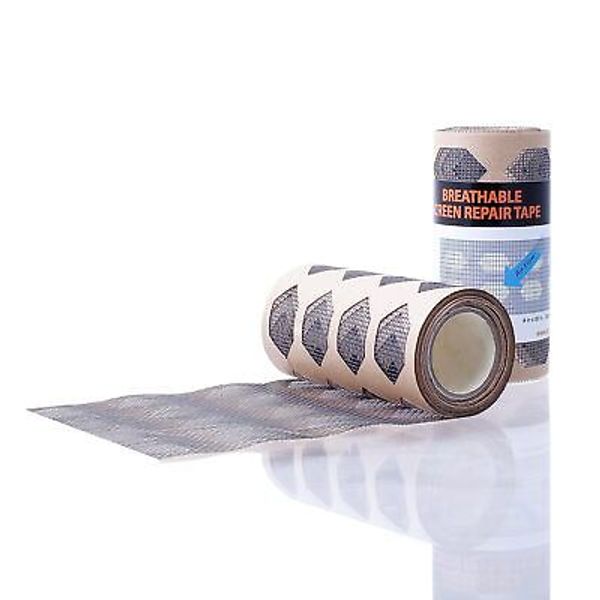 by.RHO Breathable Screen Repair kit 4" x 80" for Window Screen, Patio Gray