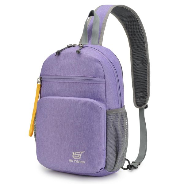 SKYSPER Crossbody Sling Bag Packable Cross Body Sling Backpack Shoulder Travel Bag Hiking Daypack for Women Men(Purple)