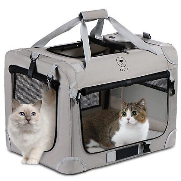 PEGIC Extra Large Cat Carrier for 2 Cats, Portable Soft Sided Large Pet Carri...