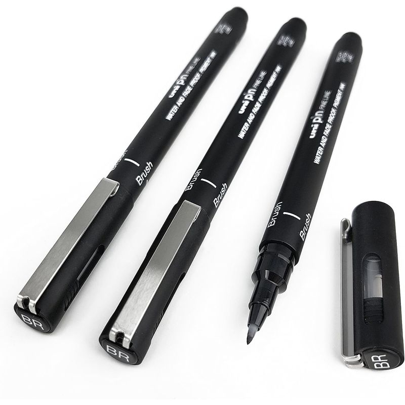 uni-pin-drawing-brush-tip-pen-black-pack-of-3-online