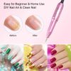 Subay Professional Finger Toe Nail Care Electric Nail Drill Machine Manicure Pedicure Kit Electric Nail Art File Drill with 1 Pack of Sanding Bands (Pink)