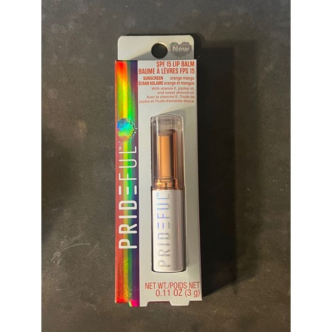 Prideful Orange Mango Lip Balm SPF 15 .11 oz New