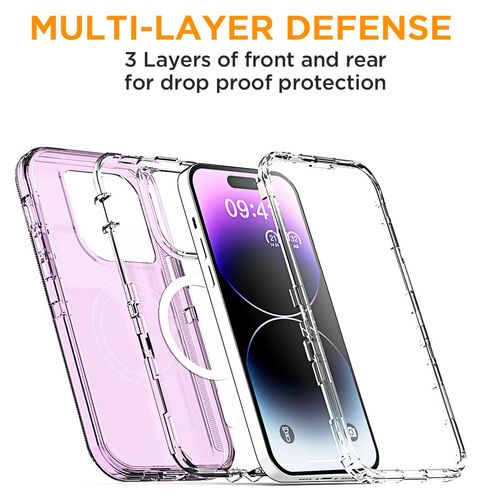 AICase for iPhone 14 Pro Case Clear Compatible with MagSafe 3 in 1 Heavy Duty Drop Protection Full Body Rugged Shockproof/Dust Proof 3-Layer Military Protective Tough Durable Cover 6.1"_2