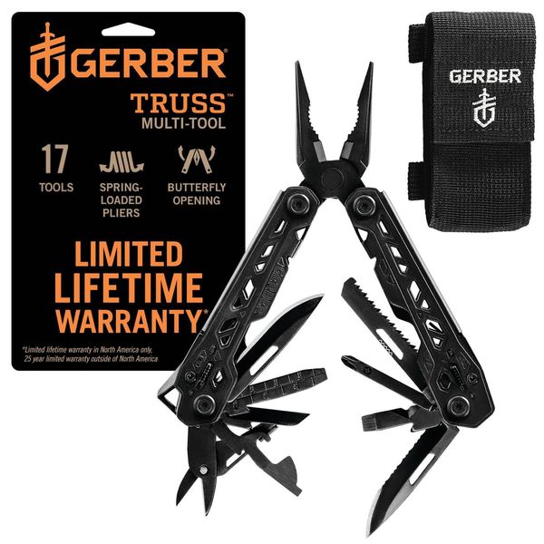 Gerber Truss Multi-tool with Nylon Sheath and 17 Functions, Black, 30-001780