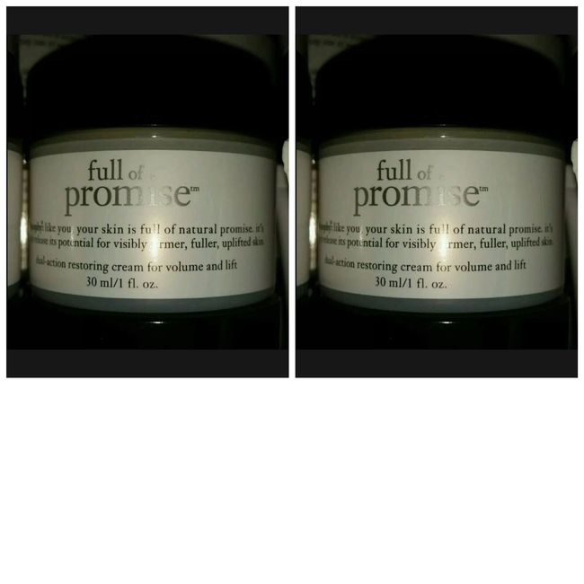 NEW 2 OZ PHILOSOPHY FULL OF PROMISE DUAL ACTION RESTORING CREAM VOLUME (1 OZ X2)