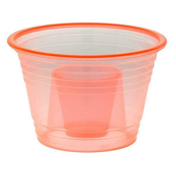 Zappy 50 Neon Orange Jager Bomb Cups Disposable Plastic Party Bomber Power Bomber Jager Bomb Cups Cool Double Shot Glass Glasses Shot Cup Cups Jager bomb glasses for mixed shots 50Ct Orange Jagerbombs