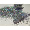 Silver Holographic Cosmetic Glitter Bar Jars