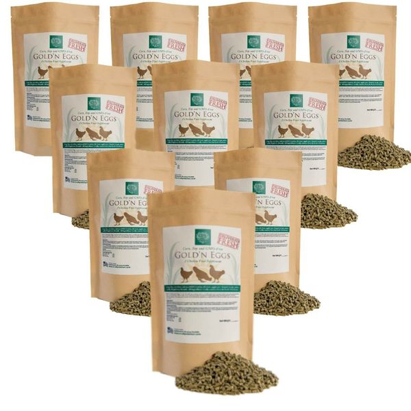 Lot of 10 2lbs (20lb Total) Chicken Feed Supplement Corn, Soy, GMO-FREE 20lbs