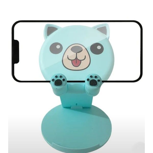 Blue Dog Shaped Phone/Tablet Holder, Foldable Height Adjustable Support