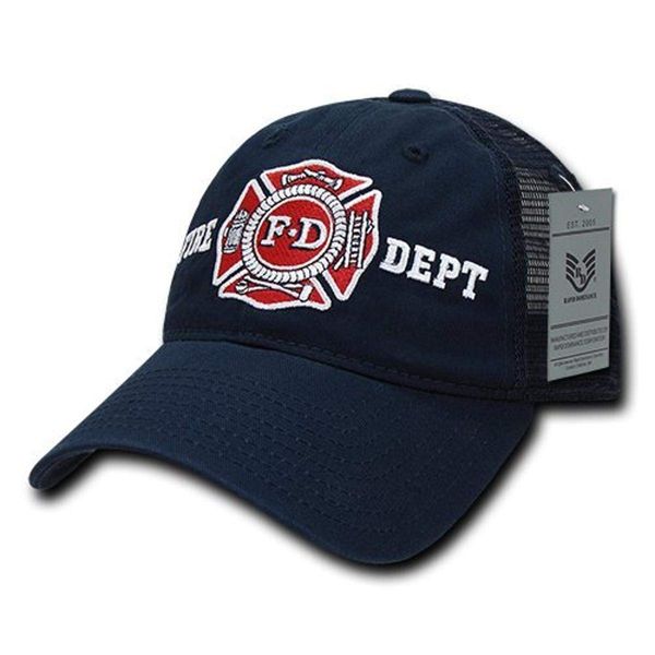 Rapiddominance Fire Dept Relaxed Trucker Caps, Navy