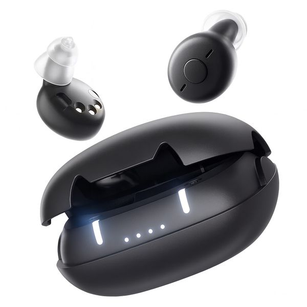 Rechargeable Digital Hearing Aids Invisible ITE Mini Sound Voice Amplifier Pair