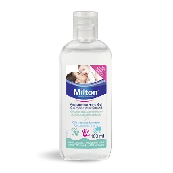 Milton Antibacterial Hand Gel 100ml – Ideal for use Before and After Feeding and Nappy Changes, or When You’re Out and About