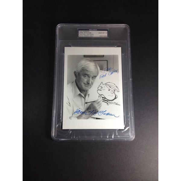 The Finest, Hank Ketcham Autograph 5 X 7 Photo, PSA/DNA Graded 10 GEM-MINT