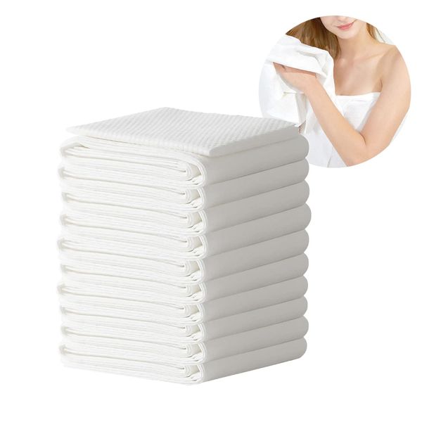 Peachicha Disposable Bath Towels Body Towel,Big Towels for Travel,Hotel, Trip, Camping, Soft Towel Set Inch 10 Pack