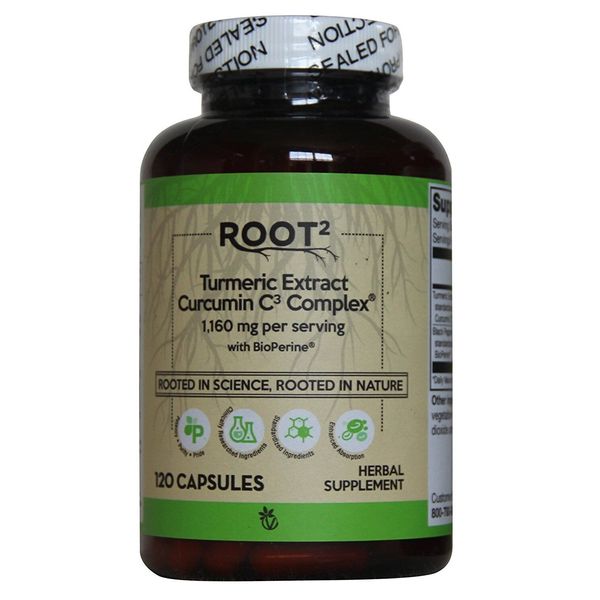 Vitacost ROOT2 Turmeric Ext Curcumin C3 Complex Featuring BioPerine 120 Caps