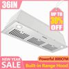 36" Built-In/Insert Range Hood 600CFM Kitchen Vent LEDs Convertible Fan Sliver