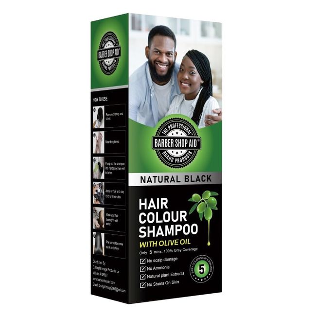 Barber Shop Aid Hair Colour Shampoo Natural Black 6.7 Fl Oz (Pack of 1)