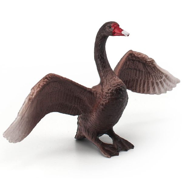 LC JoyCre 5 Inch Big Black Goose Toy Black Swan Figurine Swan Toy Animal Figure for Toddlers Preschool Animals Figures Eduactional Project Diorama Model Toy for Kids 3 4 5 6