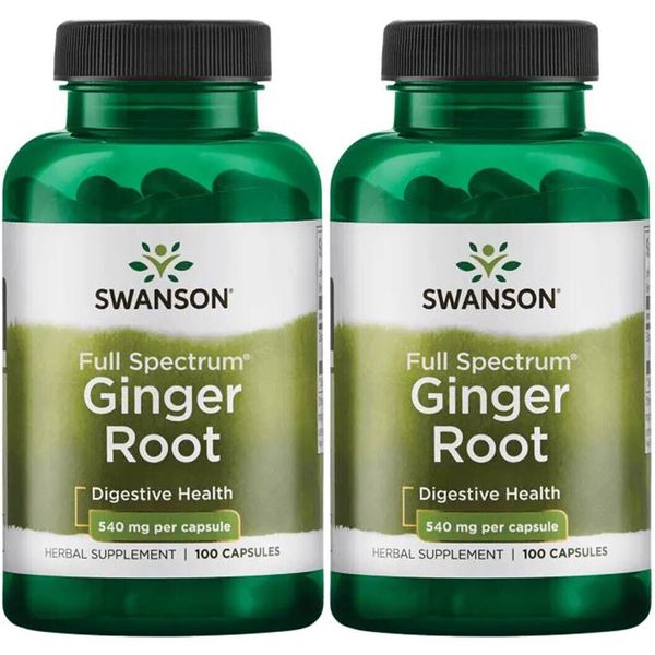 200 Cap Swanson Ginger Root 540 mg 2X 100 Caps Stomach Health Digestive Support