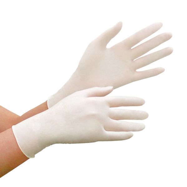 Midori Anzen Berte 781N Ultra Thin Non-Slip Disposable Nitrile Gloves, Powder-Free, White, L, 100 Pieces