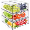 4Pack Stackable Refrigerator Organizer Bins Pull Out Drawer Large Vegetable Frui