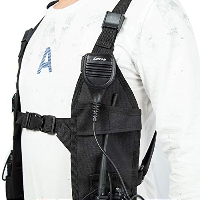 Chest Rig Bag Adjustable Shoulder Pack, Walkie Talkie Harness Radio Holster  Holder for Men Women