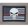 PUNISHER SKULL US FLAG THIN RED LINE TACTICAL MILITARY 3D GLOW PVC HOOK PATCH