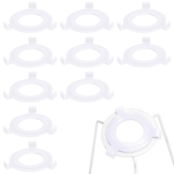 10 PCS E27 to E14 Lamp Shade Conversion Ring, 42mm to 29mm Adapter Ring, Plastic Lamp Holder Converter Reducer Replacement (White)