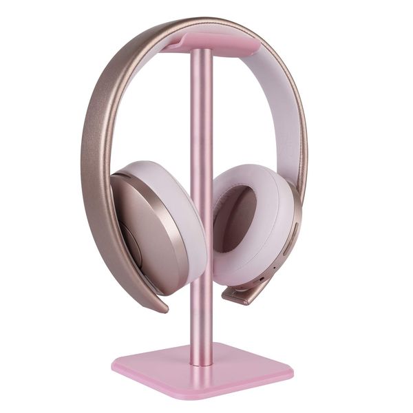 GEEKRIA Kopfhörerständer aus Aluminiumlegierung für Over-Ear-Kopfhörer, Gaming-Headset-Halter, Schreibtisch-Display-Aufhänger mit Solider Schwerer Basis, kompatibel mit Bose QC35, Studio3 (Rosa)