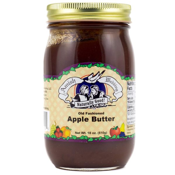 Amish Wedding All Natural Old Fashioned Apple Butter 18 Ounces (Pack of 2)