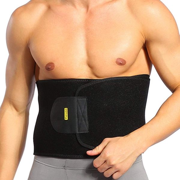 Yosoo Health Gear Waist Trainer Trimmer, Advanced Waist Trimmer Belt for Men Women, Hot Body Shaper Sauna Sweat Band Slimming Waist Trainer Trimmer Slim Belt Wrap for Workout Running, Gym Black