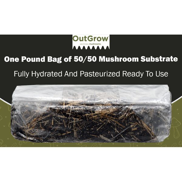 50/50 Straw & Manure Mushroom Substrate (1 lb Bag) – Pasteurized & Ready to Use