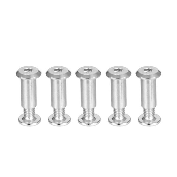 uxcell Screw Post Belt Buckle Binding Bolt Leather Fastener Hole Diameter 0.3 inch (8 mm) Female M6x12mm Stainless Steel Set of 5