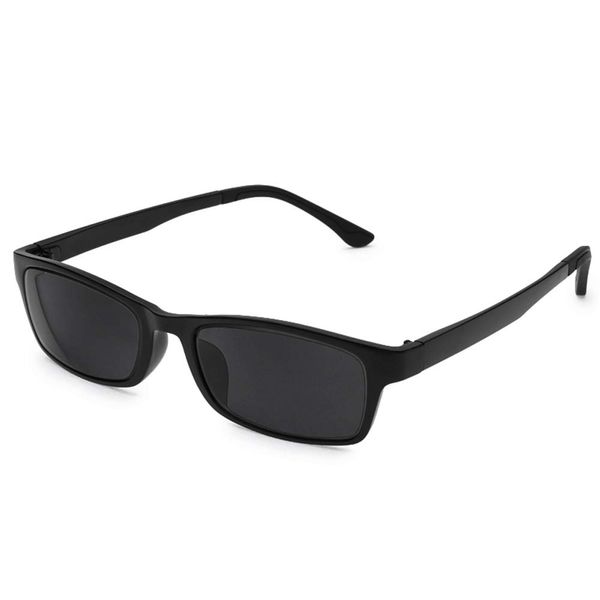 Distance Glasses Black Frame Tinted Gray Myopia Glasses -1.50 Strength **These are not reading glasses**