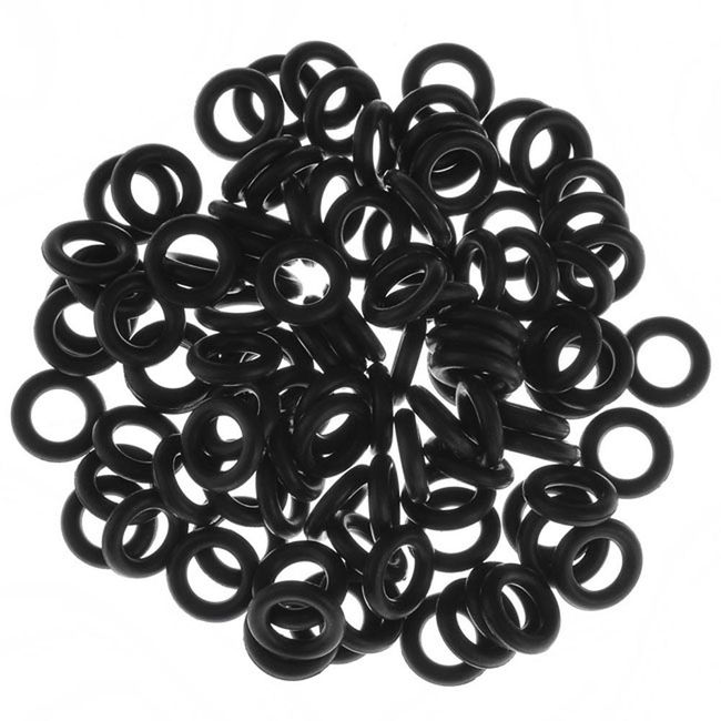 PiercingJ 100pcs Black O-Ring for Ear Piercing Gauge Kit 14G 12G 10G 8G 6G 4G 2G 0G 00G 1/2". 3/4"