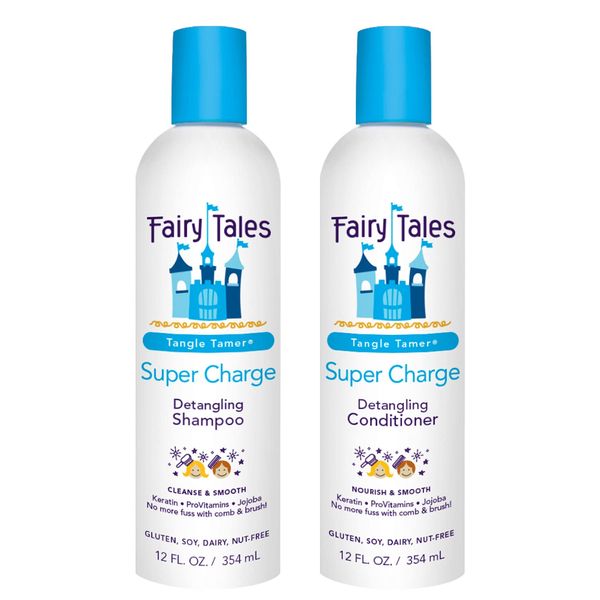 Fairy Tales Tangle Tamer Detangling Shampoo and Conditioner for Kids - Ultra Moisturizing and Anti Frizz Protection - Paraben Free, Sulfate Free - 12 Oz each Bottle - 2 pack