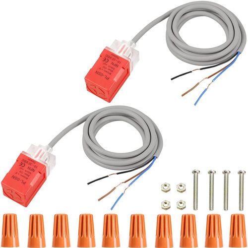 Youmile 2pcs PL-05NDC10-30V Inductive Proximity Sensor 200mA5mm NPNNO Detection Switch Proximity Detection Switch with Wiring Cap