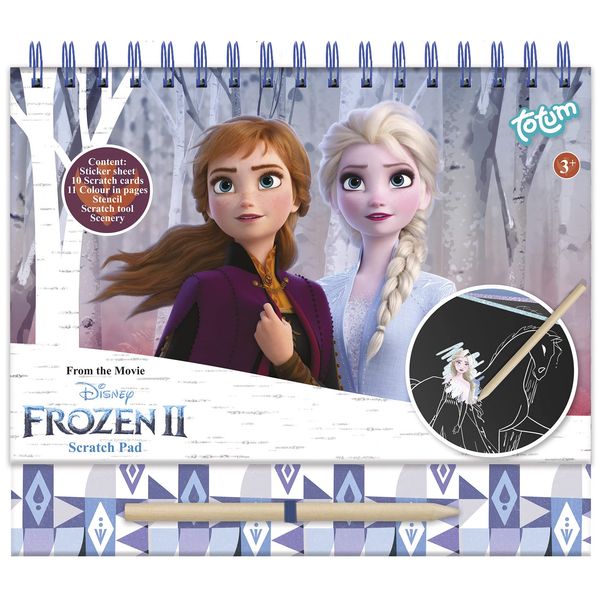 Frozen II Scratch Book: Scratch Book & Colouring Book with Stencils and Glitter Stickers with Anna & Elsa Activity Book for Home and Travel 681439