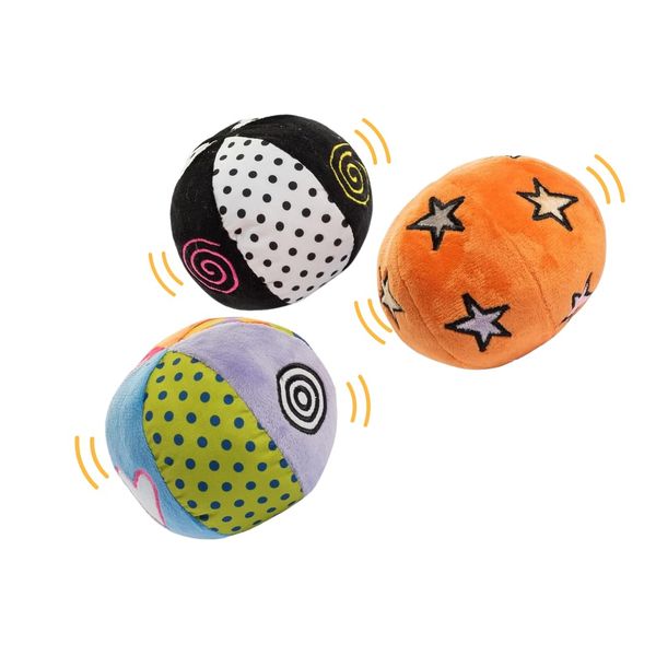 Genius Baby Toys Montessori Sensory Soft Balls with Sensory Sounds and Textures - Set of 3 - Practice Grasping - Gift Set Perfect for 6-12 Months Baby Toys