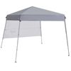 Outdoor Pop Up Canopy Beach Camping Canopy with 1 Sun Wall Backpack Bag Gray