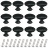 DDHOMIN 12 PCS Round Drawer Knobs Pulls,Cupboard Door Knobs (Black)