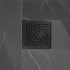 Square Shower Drain 6 Inch Floor with Flange Removable Quadrato Pattern Grate