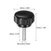uxcell 20pcs M5 x 20mm Male Thread Knurled Knobs, Thumb Screws Clamping Knobs Grip 25mm Plastic Round Head Hand Knobs Thumbscrews, Black