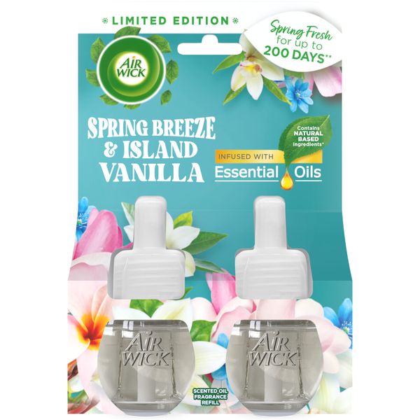 Air Wick Liquid Electrical Twin Refill Spring Breeze & Island Vanilla 2 x 19ml